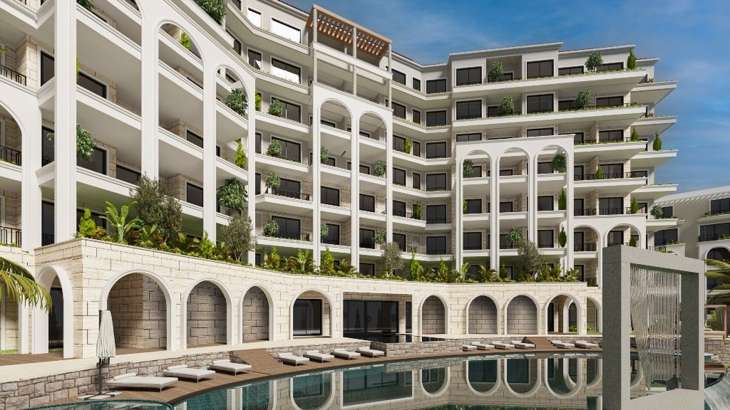 Jednosoban stan u izgradnji 38.79m², u luksuznom kompleksu Royal View Resort, Dubovica, Budva - Amfora Real Estate