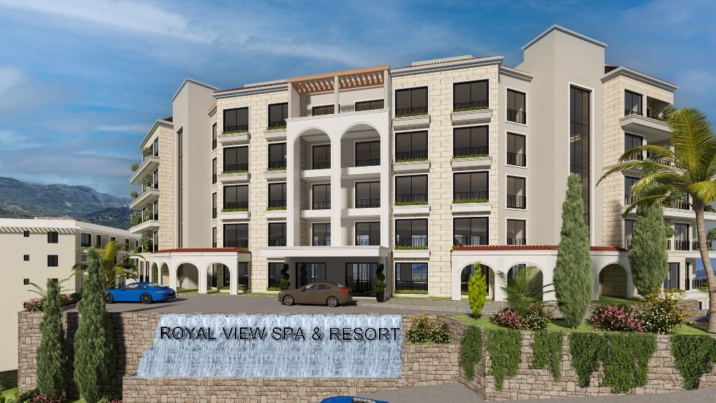 Jednosoban stan u izgradnji 53.24m² sa pogledom na more u luksuznom kompleksu Royal View Resort, Dubovica, Budva - Amfora Real Estate