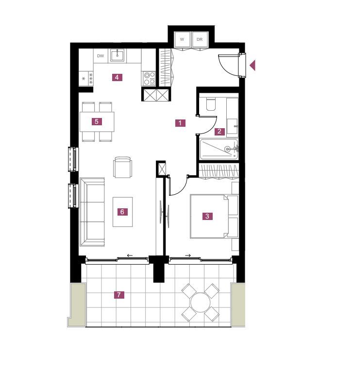 amforaproperty.com/EKSKLUZIVNO! Nov, luksuzan i potpuno opremljen jednosoban stan 69m² u prestižnom stambenom kompleksu – Budva