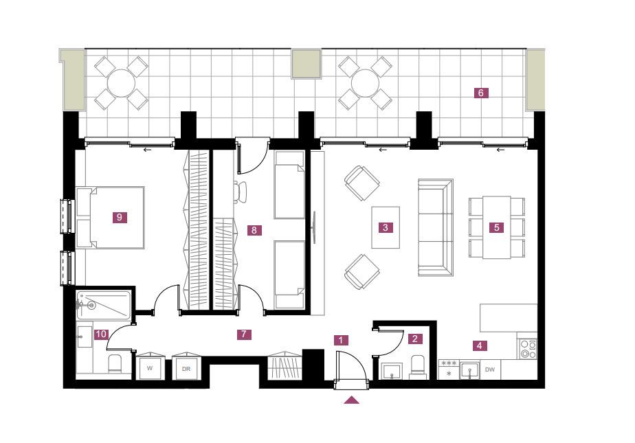 amforaproperty.com/EKSKLUZIVNO! Nov, luksuzan i potpuno opremljen dvosoban stan 115.84m² u prestižnom stambenom kompleksu – Budva
