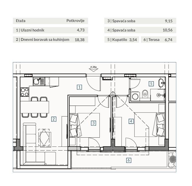 amforaproperty.com/Dvosoban stan 53.10m² sa pogledom na more u novom stambeno poslovnoj zgradi-Budva,Adok