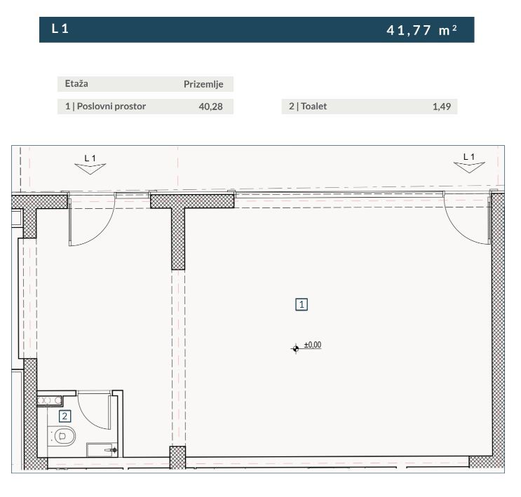 amforaproperty.com/Poslovni prostor 41.77 u novom stambeno poslovnoj zgradi-Budva,Adok