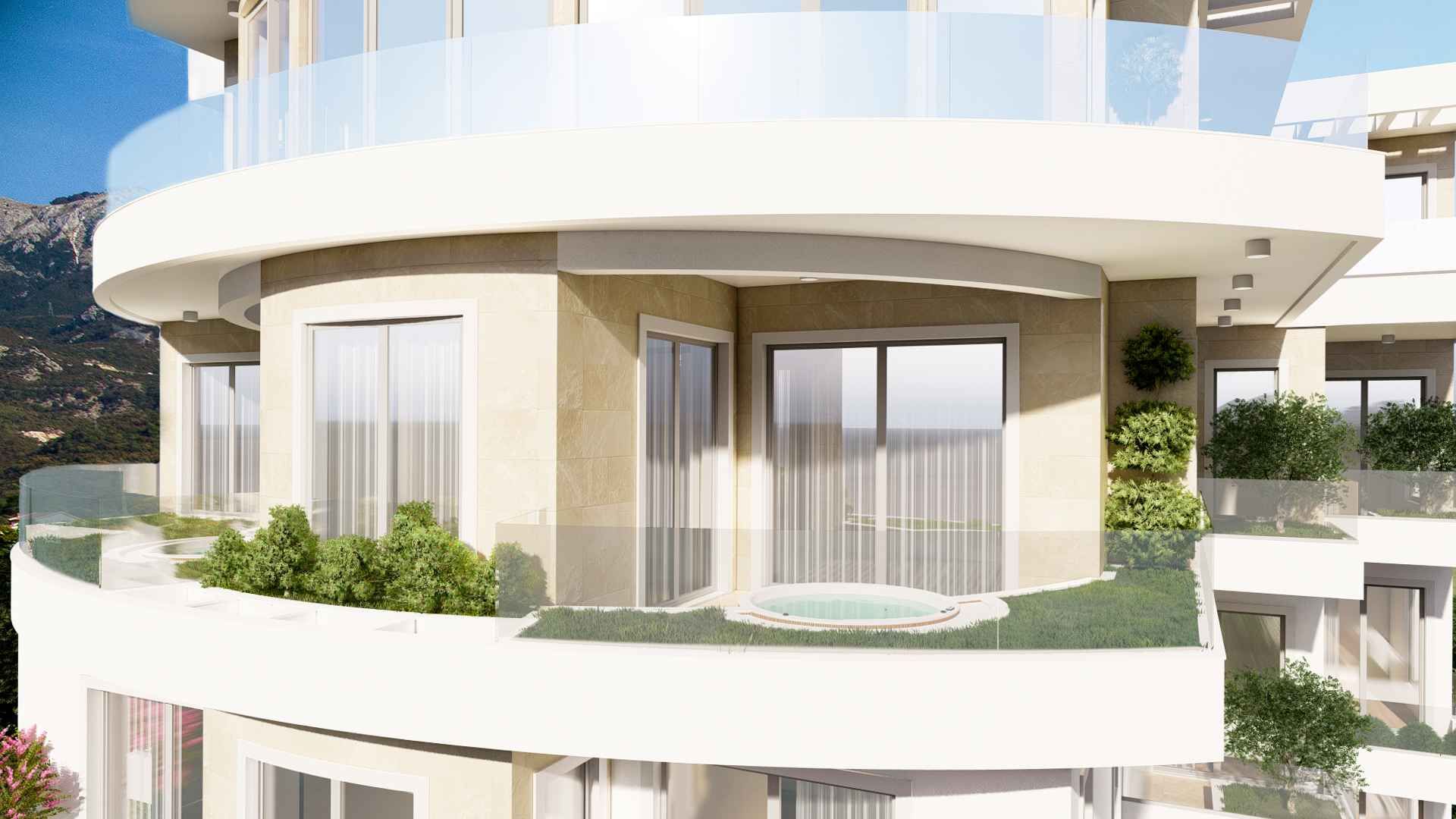amforaproperty.com/Trosoban stan 100m2+15m2 GRATIS zelene terase,u novom kompleksu sa bazenom, SPA i pogledom na more - BECICI