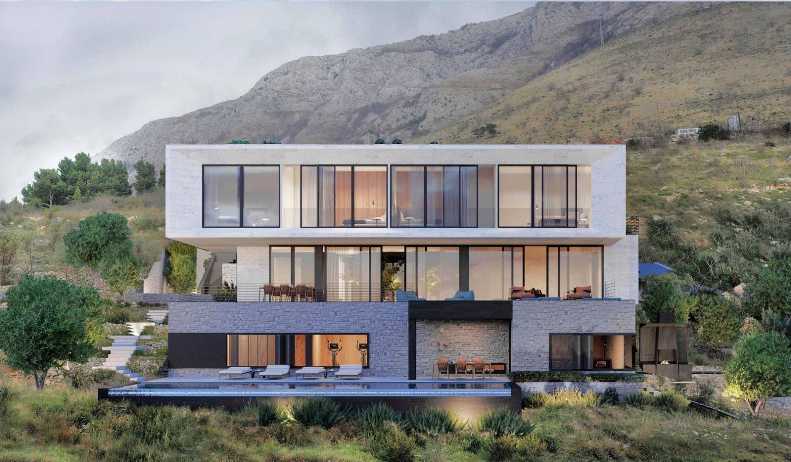 amforaproperty.com/Reževići – Ekskluzivna vila 922m2 sa spektakularnim pogledom, bazenom i vrhunskim sadržajima