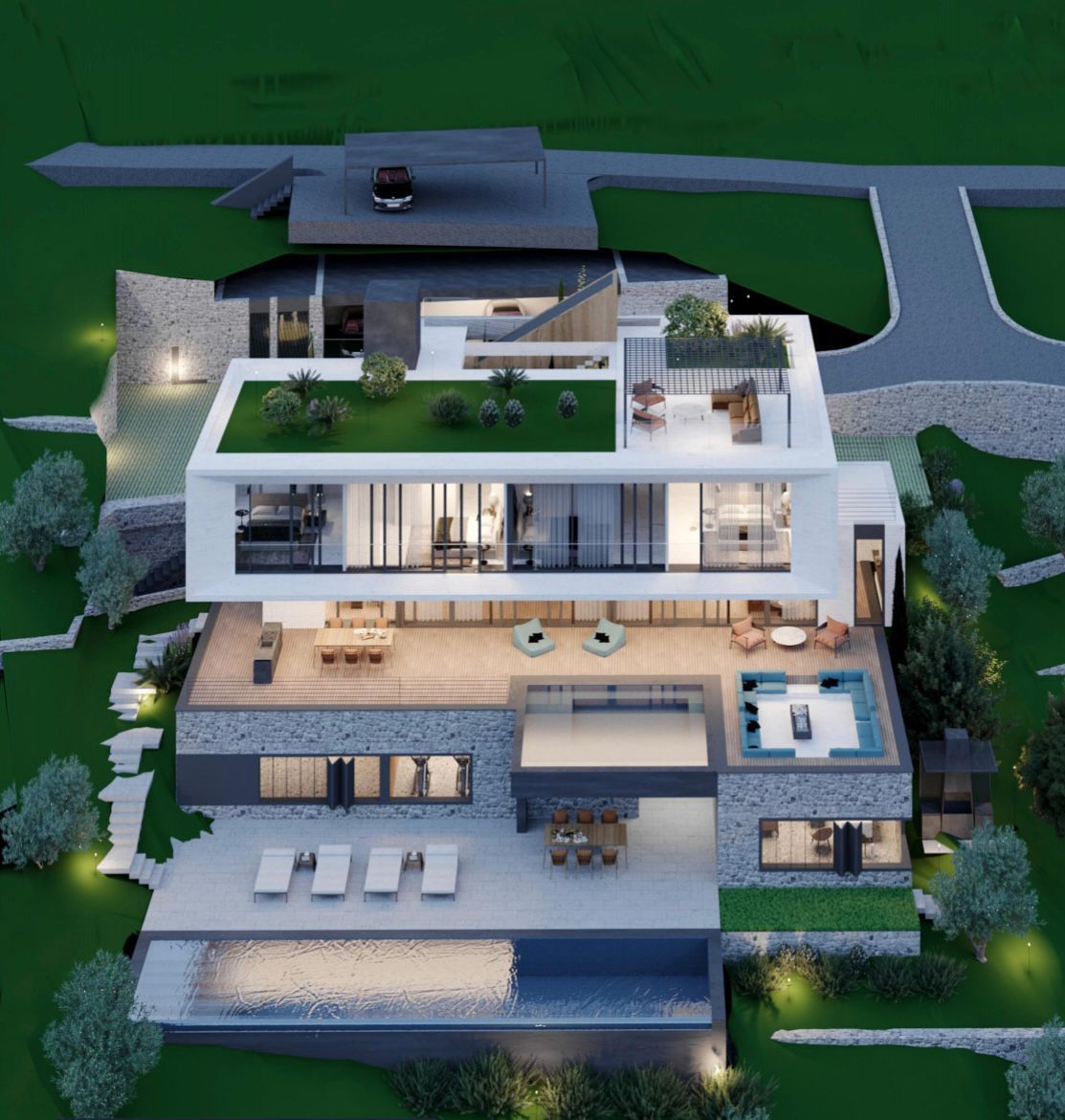 amforaproperty.com/Reževići – Ekskluzivna vila 922m2 sa spektakularnim pogledom, bazenom i vrhunskim sadržajima
