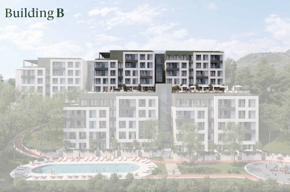 Jednosoban stan (40,81 m²) u novom kompleksu sa bazenom – Tivat, Mrčevac - Amfora Real Estate