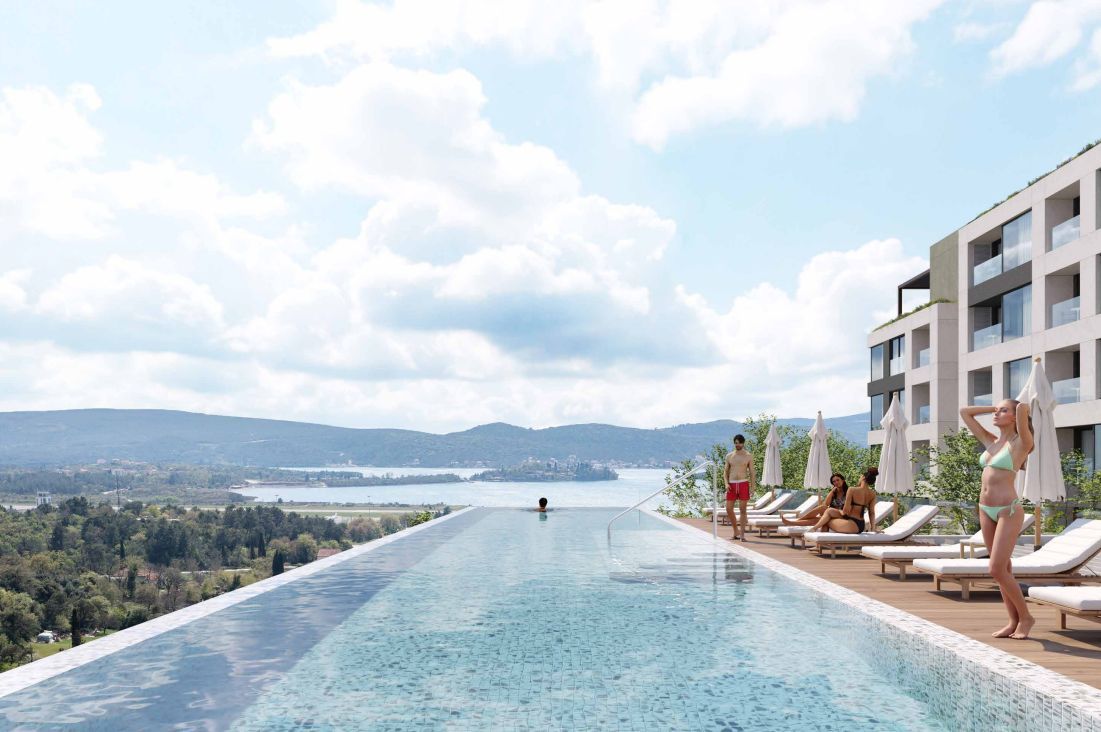 Jednosoban stan (40,81 m²) u novom kompleksu sa bazenom – Tivat, Mrčevac - Amfora Real Estate