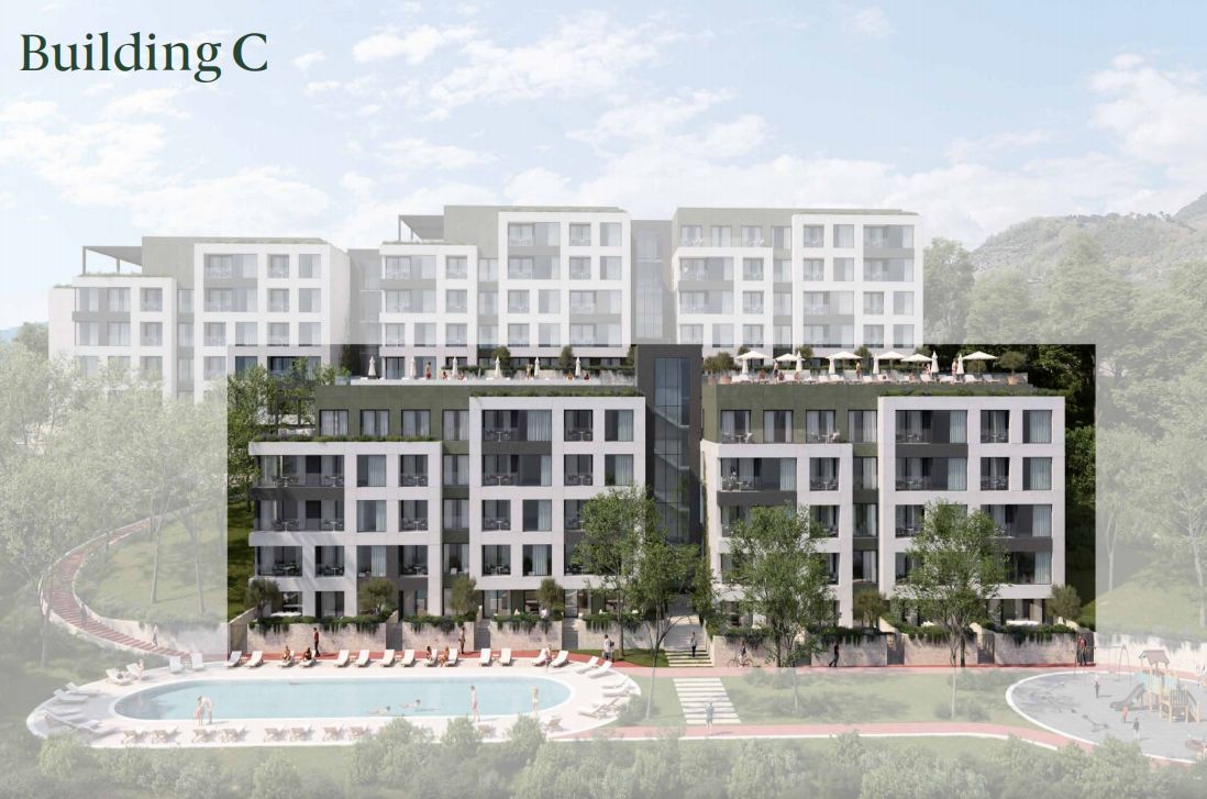 Jednosoban stan (40,81 m²) u novom kompleksu sa bazenom – Tivat, Mrčevac - Amfora Real Estate