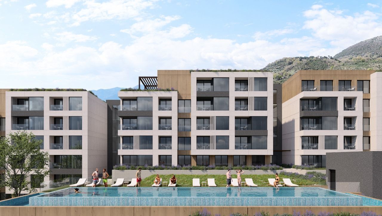 Studio apartman stan (34,85 m²) u novom kompleksu sa bazenom – Tivat, Mrčevac - Amfora Real Estate