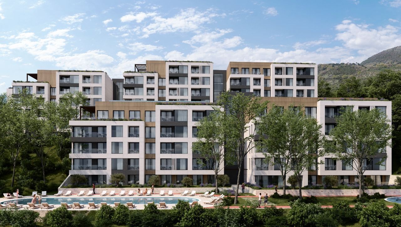 amforaproperty.com/Dvosoban stan (86.93m² + 33.23m2 terase) u novom kompleksu sa bazenom – Tivat, Mrčevac
