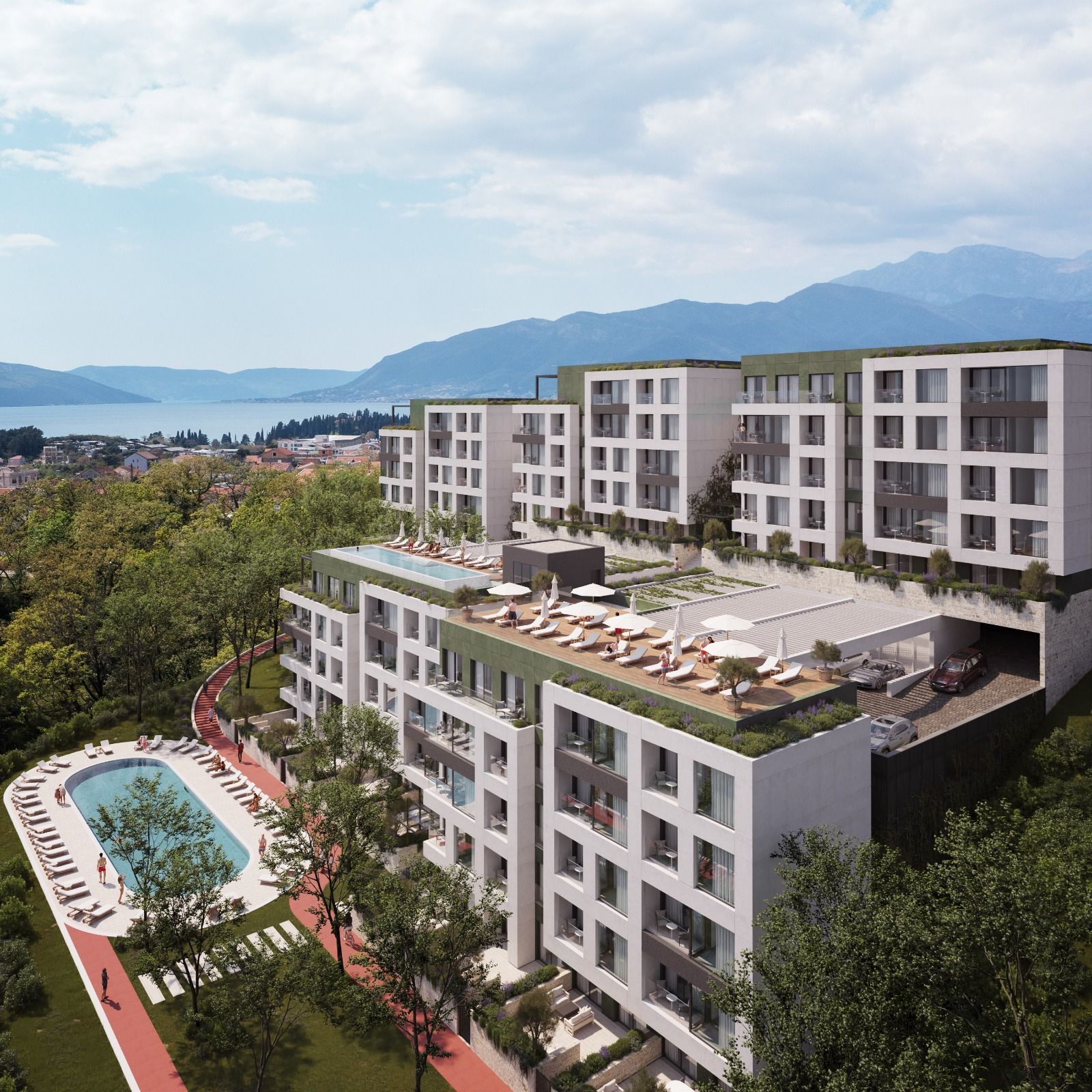 Dvosoban stan 86.96m² u novom kompleksu sa bazenom – Tivat, Mrčevac - Amfora Real Estate