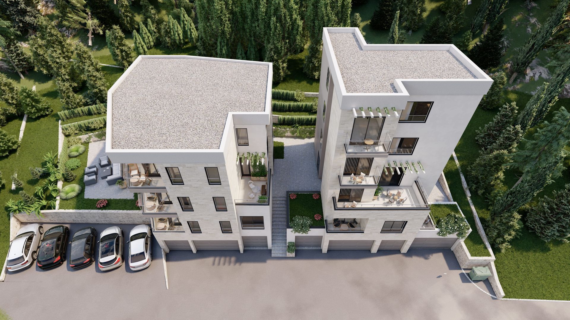 amforaproperty.com/Jednosoban stan (42,65m2 + 25,45m2 zelene povrsine) u savremenom kompleksu sa pogledom na more u Tivtu – završetak izgradnje april 2026