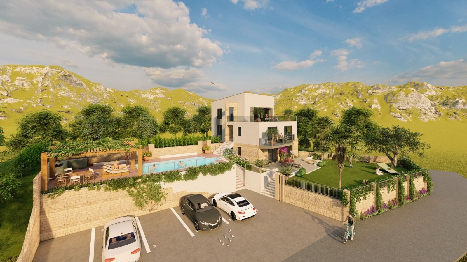 amforaproperty.com/Luksuzna vila od 300 m² sa bazenom i panoramskim pogledom na more na prodaju – Markovići, Budva (na duzi period)