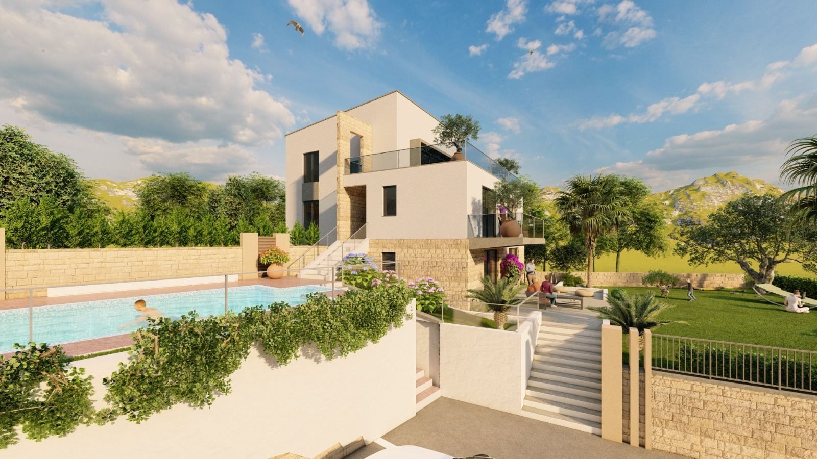 amforaproperty.com/Luksuzna vila od 300 m² sa bazenom i panoramskim pogledom na more na prodaju – Markovići, Budva (na duzi period)