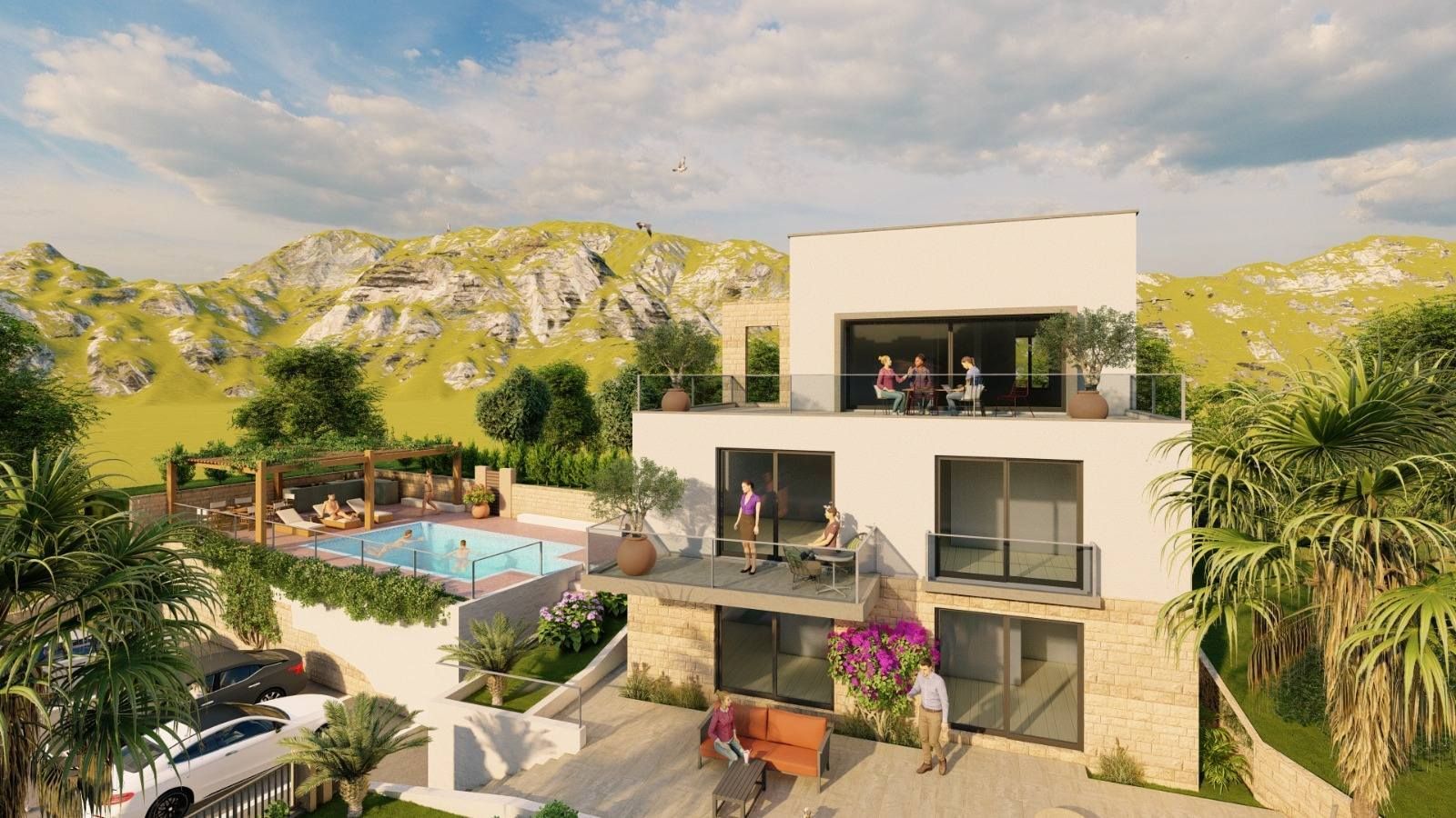 amforaproperty.com/Luksuzna vila od 300 m² sa bazenom i panoramskim pogledom na more na prodaju – Markovići, Budva (na duzi period)
