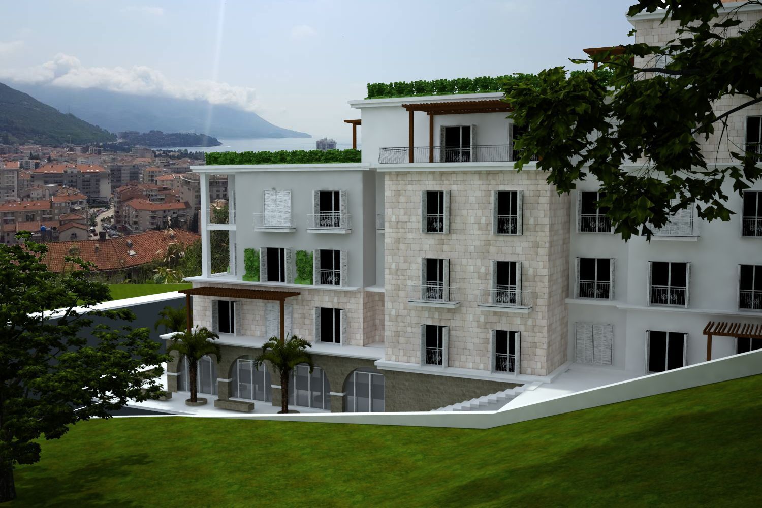 amforaproperty.com/Urbanizovan plac 8.000 m² sa panoramskim pogledom na more i idejnim rešenjem – Dubovica, Budva