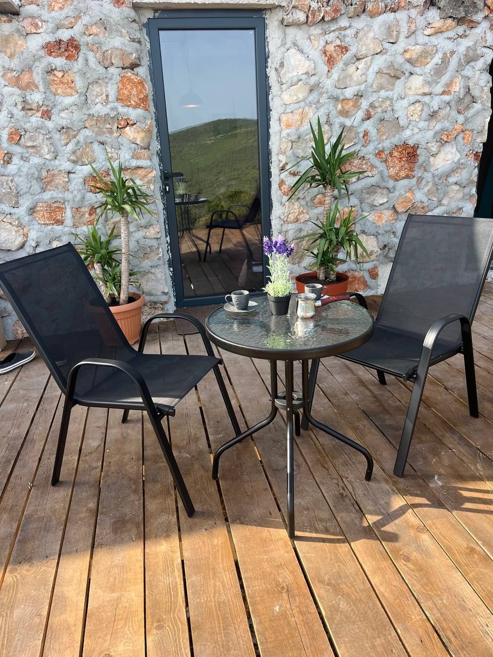 Autentična kamena vila 115 m² sa 5 glamping kućica, terasa 80 m², plac 2.000 m² – Luštica, Rose, panoramski pogled na more i planine - Amfora Real Estate