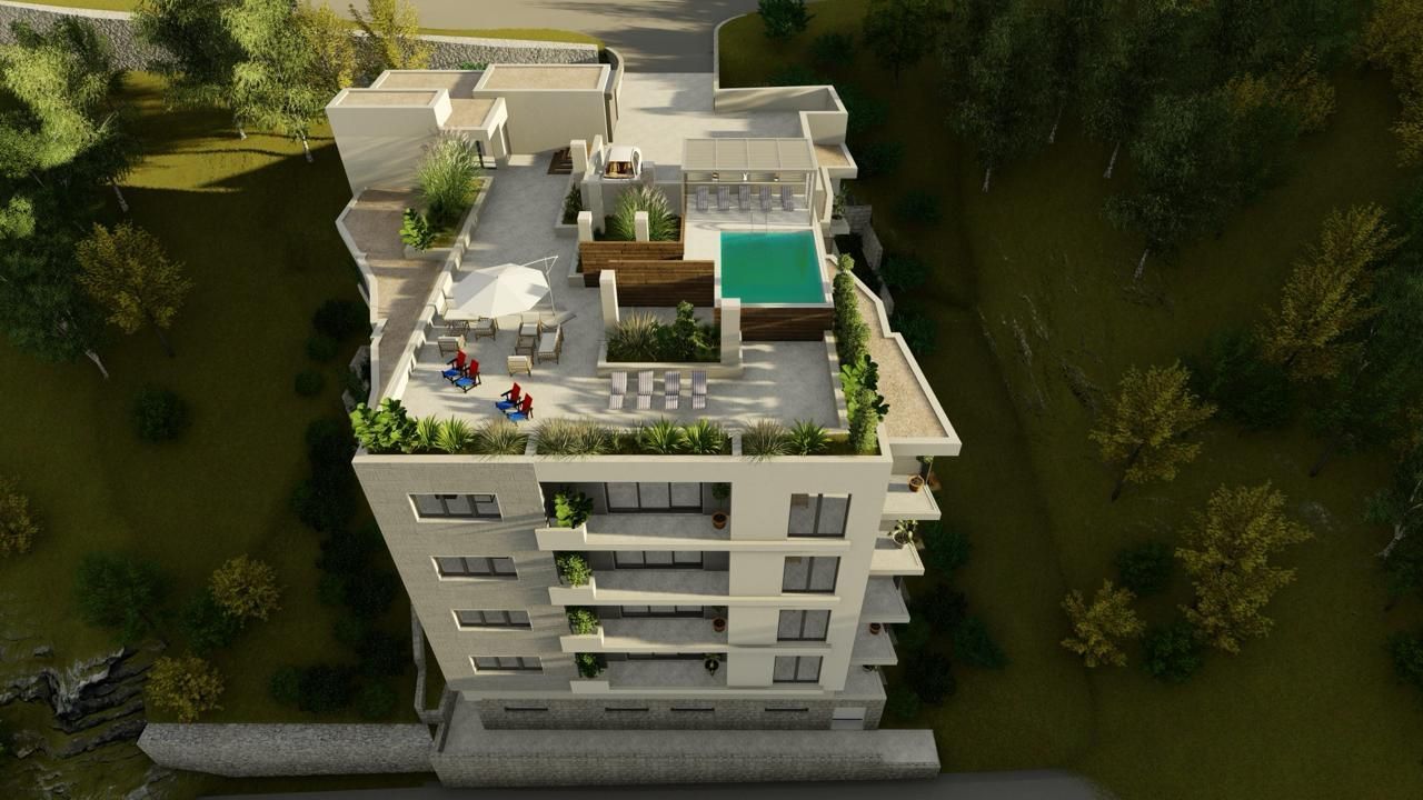 Studio apartman 46.52m2 u ekskluzivnom stambenom kompleksu sa panoramskim pogledom i krovnim bazenom u Bečićima - Amfora Real Estate