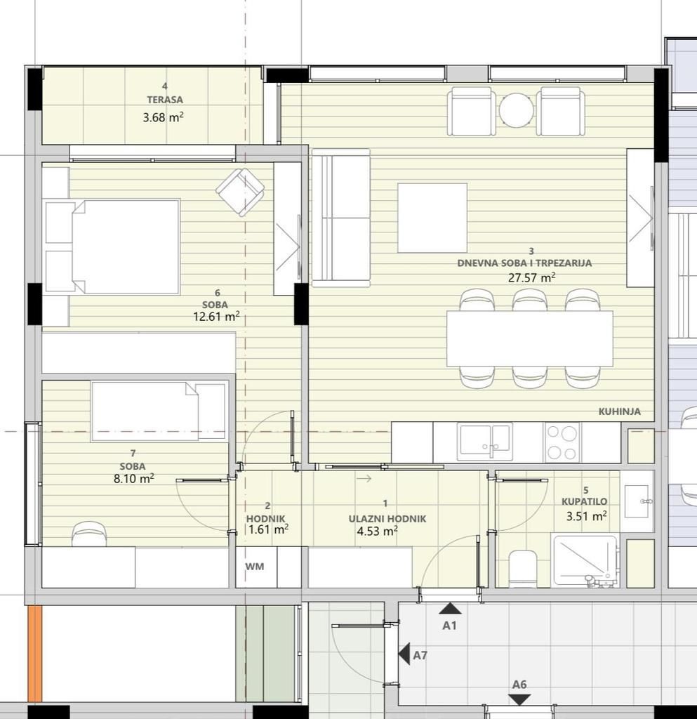 Dvosoban stan 62m² u novogradnji sa garažnim mestom – Zabjelo, Podgorica (Završetak 2026) - Amfora Real Estate
