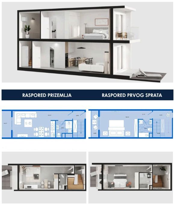 Dupleks apartman 83,84m2 u novom kompleksu sa panoramskim pogledom na more – Tivat - Amfora Real Estate