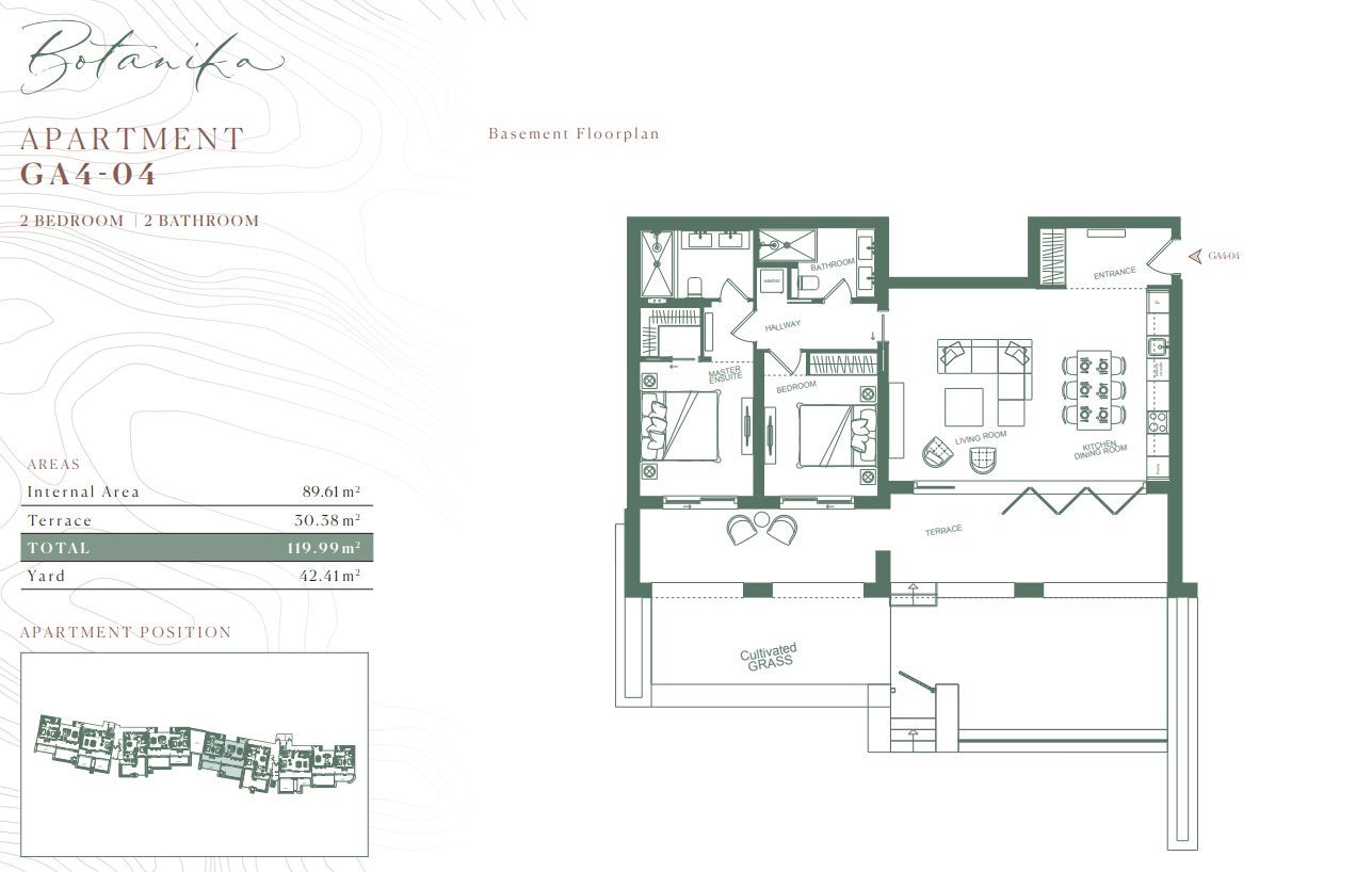 Dvosoban apartman sa pogledom na golf i more – 119,99 m² + dvorište 42,41 m², Luštica Bay (mogucnost odloženog plaćanja) - Amfora Real Estate