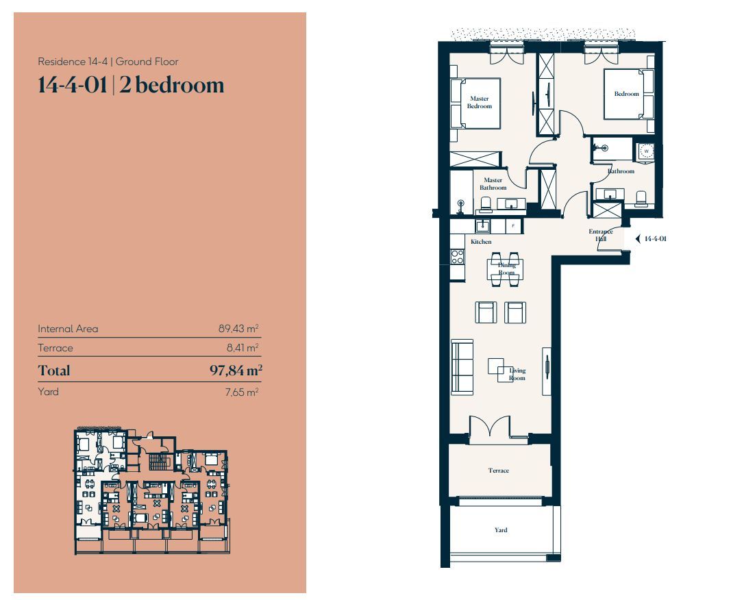 Ekskluzivan dvosoban apartman 97.84m2 + 7.6m2 dvorista  – Luštica Bay, Centrale (fleksibilni uslovi plaćanja) - Amfora Real Estate