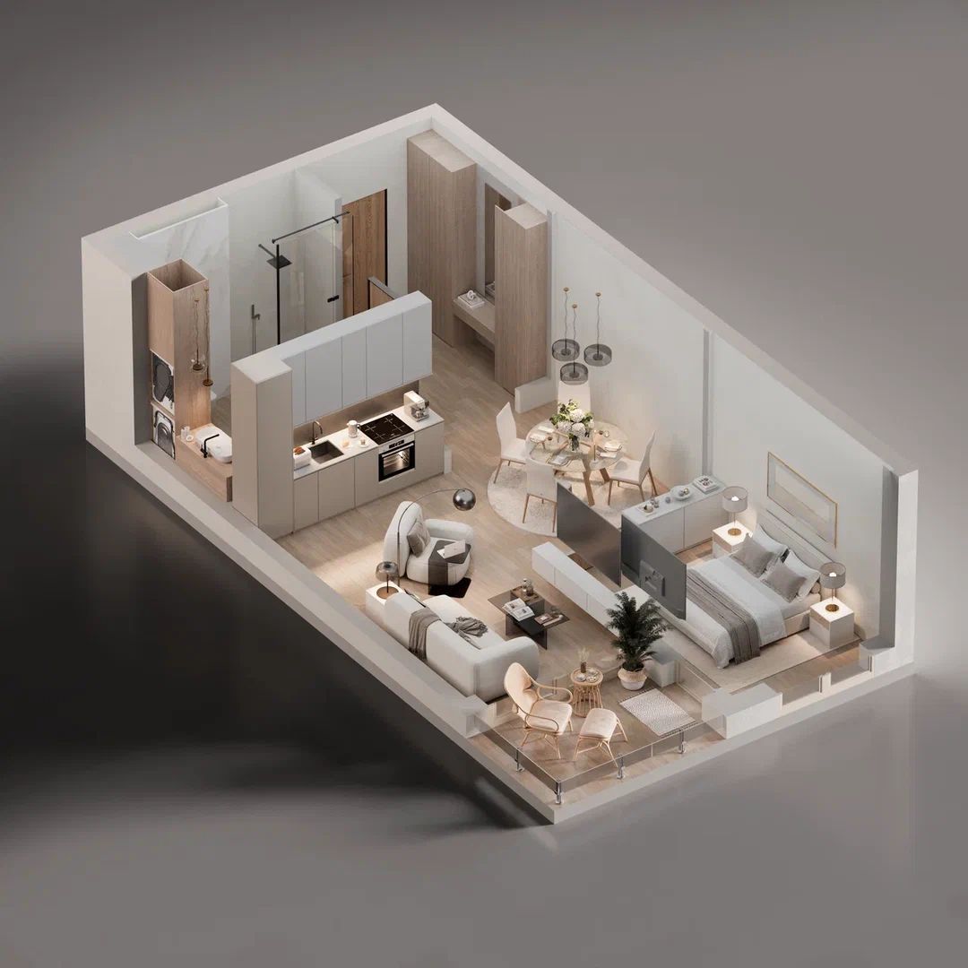 Dvosoban stan 104m2 u novom luksuznom stambenom kompleksu u izgradnji u Bečićima, bez poreza, 200 metara od plaže, sa pogledom na more - Amfora Real Estate