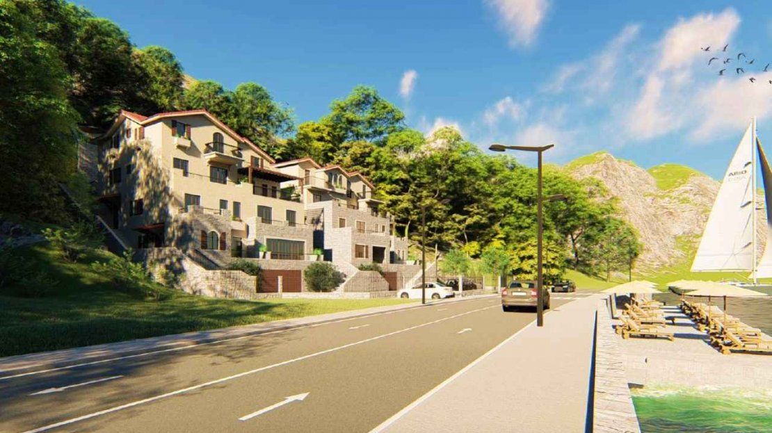 Opatovo, Tivat – luksuzan dvosoban stan 67m² sa terasom od 25m², garažnim mestom i panoramskim pogledom na more u kompleksu sa bazenom - Amfora Real Estate