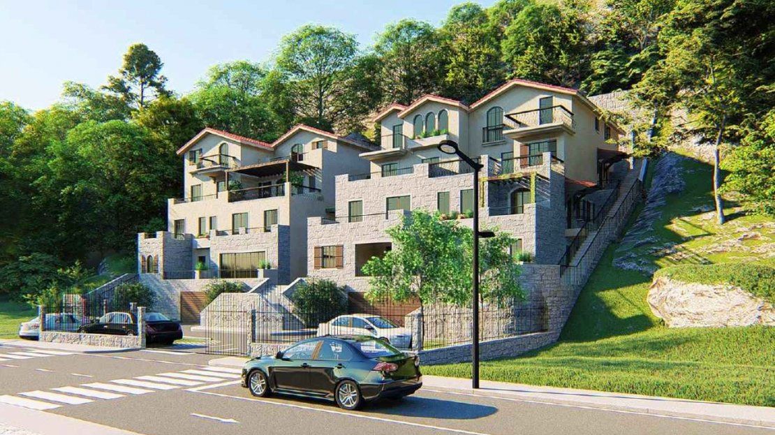 Opatovo, Tivat – luksuzan dvosoban stan 67m² sa terasom od 25m², garažnim mestom i panoramskim pogledom na more u kompleksu sa bazenom - Amfora Real Estate