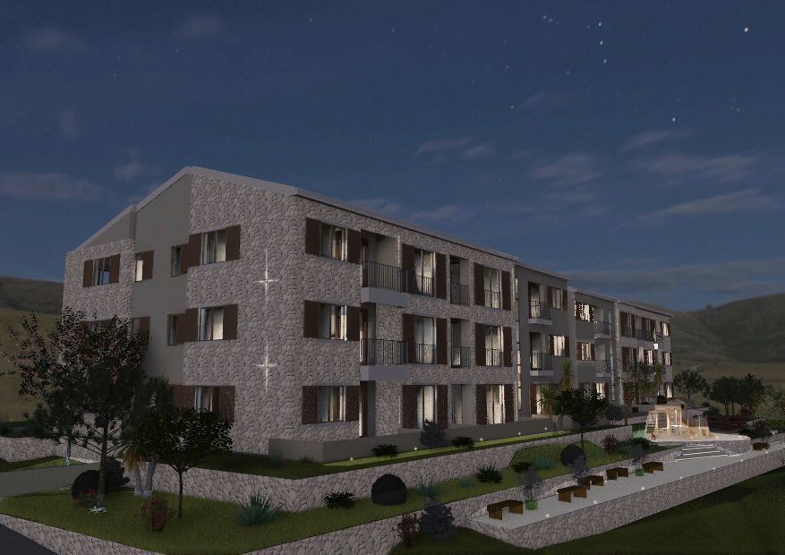 Jednosoban stan 43.06m² u luksuznom kompleksu Palazzo Jaz sa bazenom – Kovačko Polje, Kotor (Mogućnost odloženog plaćanja i kupovine putem hipotekarnog kredita) - Amfora Real Estate