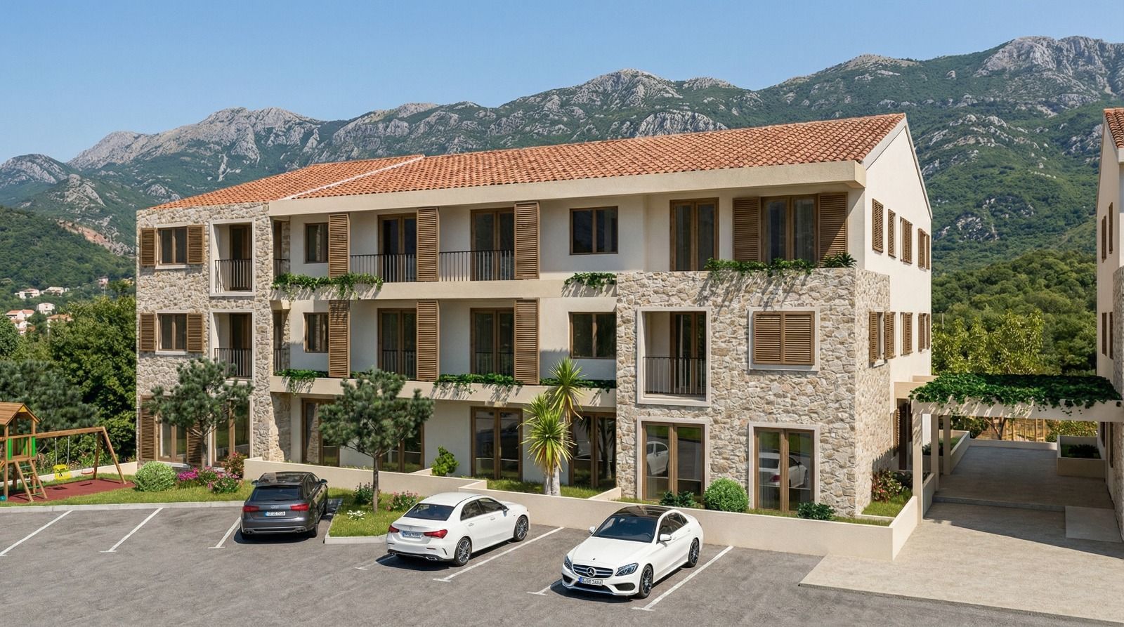 Studio apartman 25.50m² u luksuznom kompleksu Palazzo Jaz sa bazenom – Kovačko Polje, Kotor (Mogućnost odloženog plaćanja i kupovine putem hipotekarnog kredita) - Amfora Real Estate