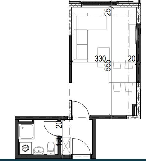 Studio apartman 25.50m² u luksuznom kompleksu Palazzo Jaz sa bazenom – Kovačko Polje, Kotor (Mogućnost odloženog plaćanja i kupovine putem hipotekarnog kredita) - Amfora Real Estate