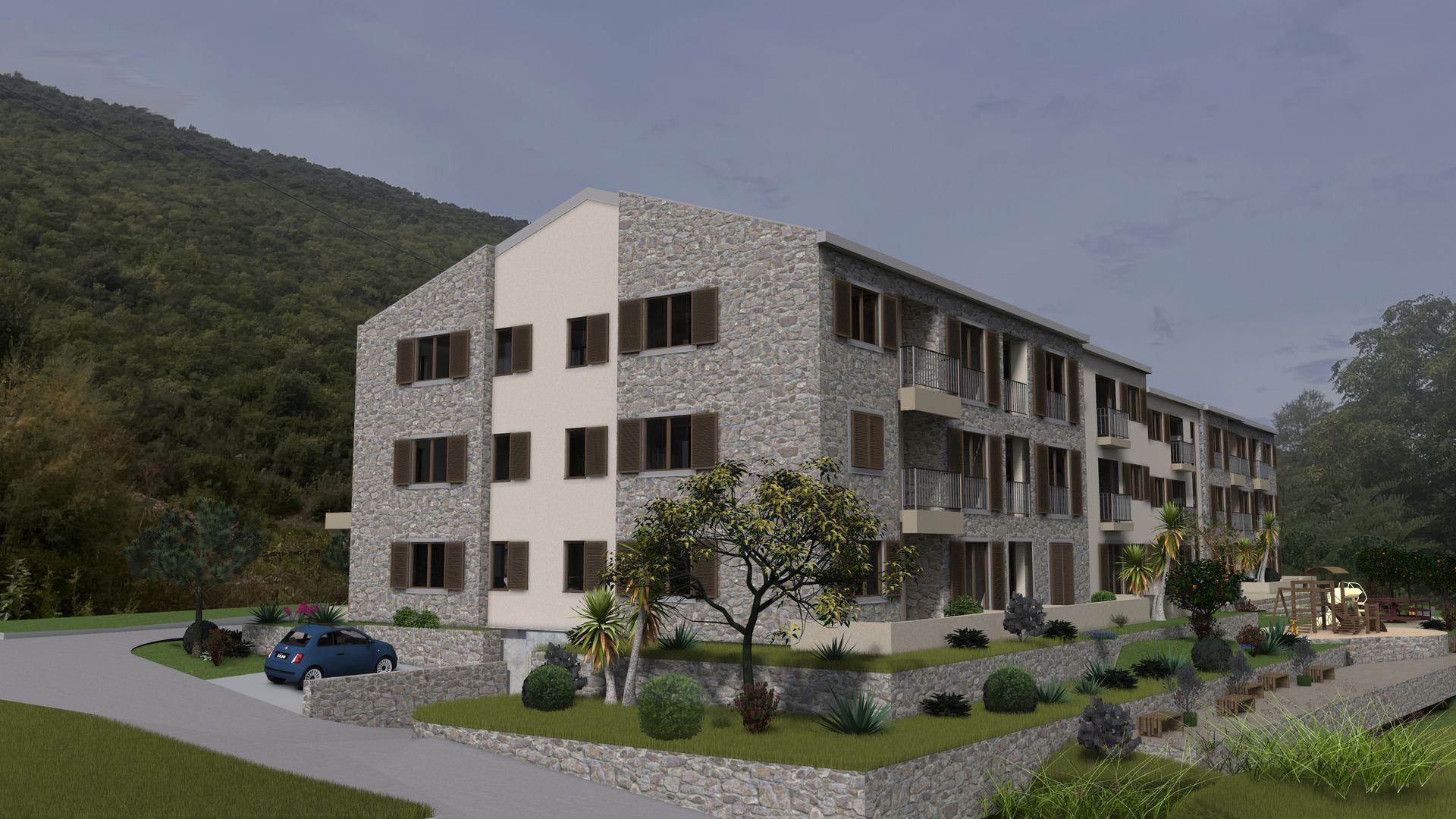 Jednosoban stan 42.90m² u luksuznom kompleksu Palazzo Jaz sa bazenom – Kovačko Polje, Kotor (Mogućnost odloženog plaćanja i kupovine putem hipotekarnog kredita) - Amfora Real Estate