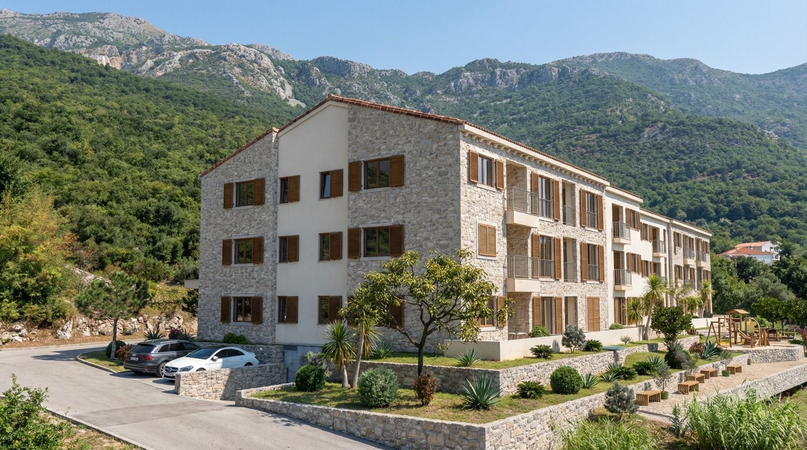 Jednosoban stan 45.30m² u luksuznom kompleksu Palazzo Jaz sa bazenom – Kovačko Polje, Kotor (Mogućnost odloženog plaćanja i kupovine putem hipotekarnog kredita) - Amfora Real Estate