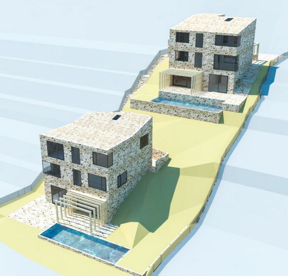 Prodaja zemljišta 1.000 m² sa panoramskim pogledom na more i projektom za dve luksuzne vile – Reževići, Budva - Amfora Real Estate