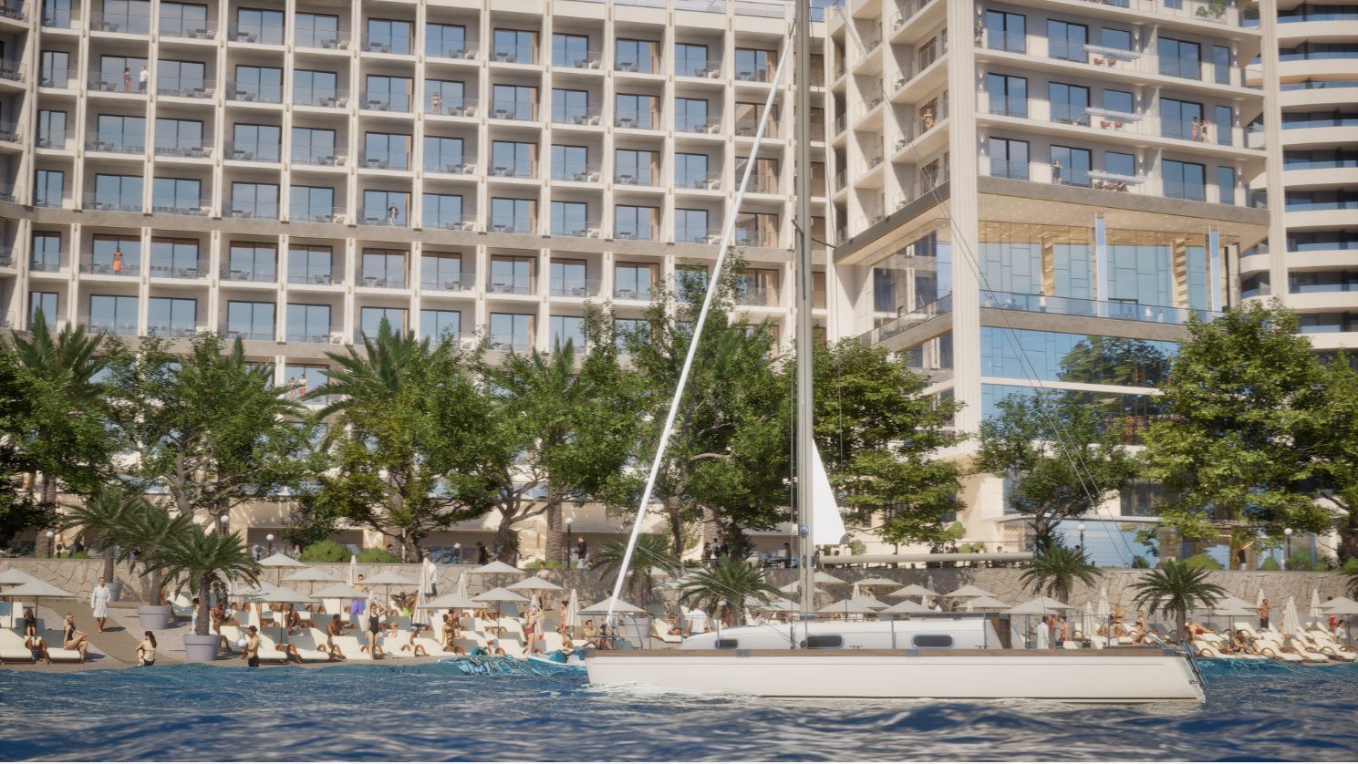 Prodaja dvosobnog stana 113 m² u ekskluzivnom modernom stambenom kompleksu u Rafailovicima – prvi red do mora sa privatnom plažom i luksuznim sadržajima - Amfora Real Estate