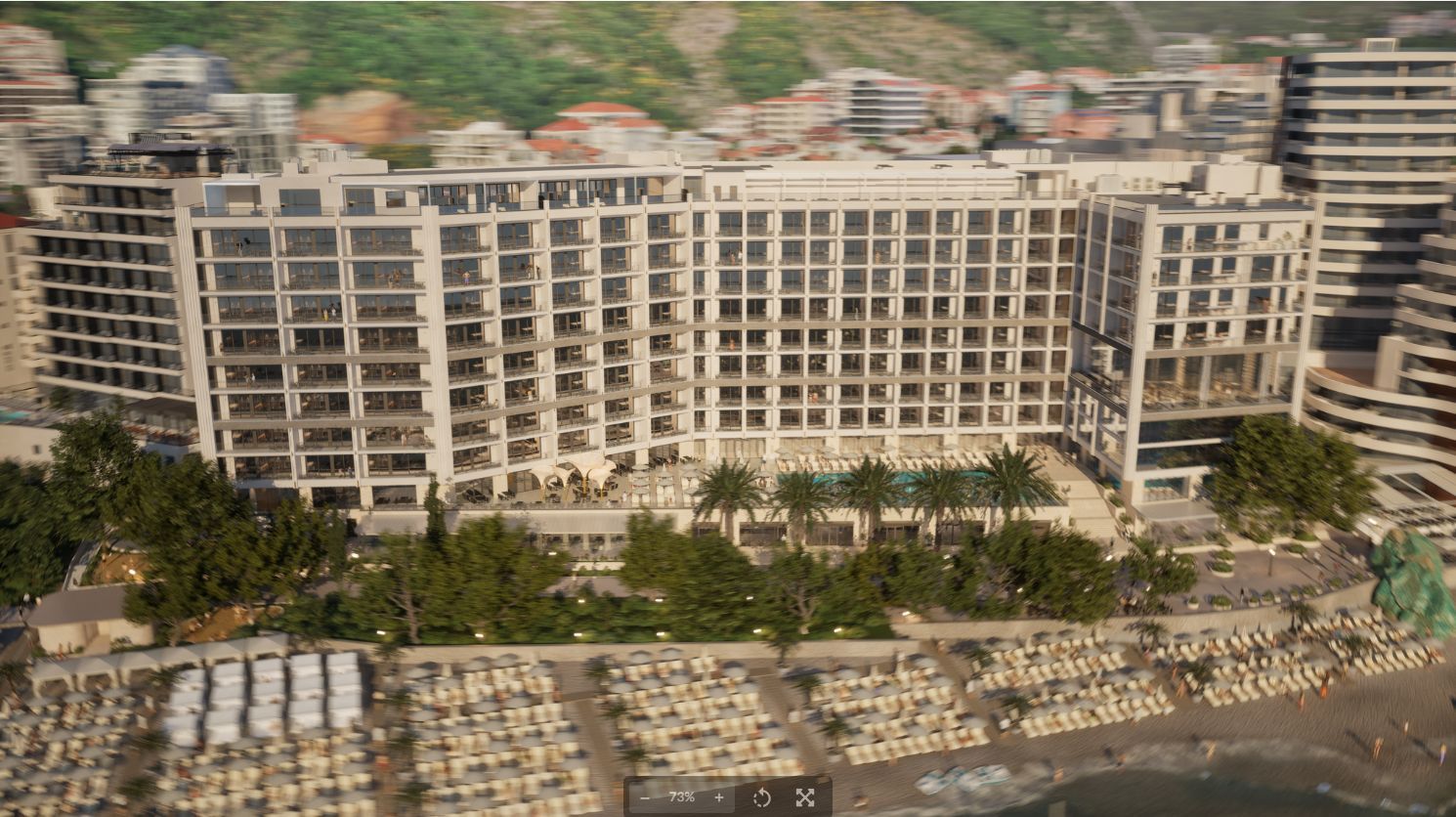 Prodaja jednosobnog stana 58m² sa pogledom na more u ekskluzivnom stambenom kompleksu u Rafailovicima– prvi red do mora sa privatnom plažom i luksuznim sadržajima - Amfora Real Estate