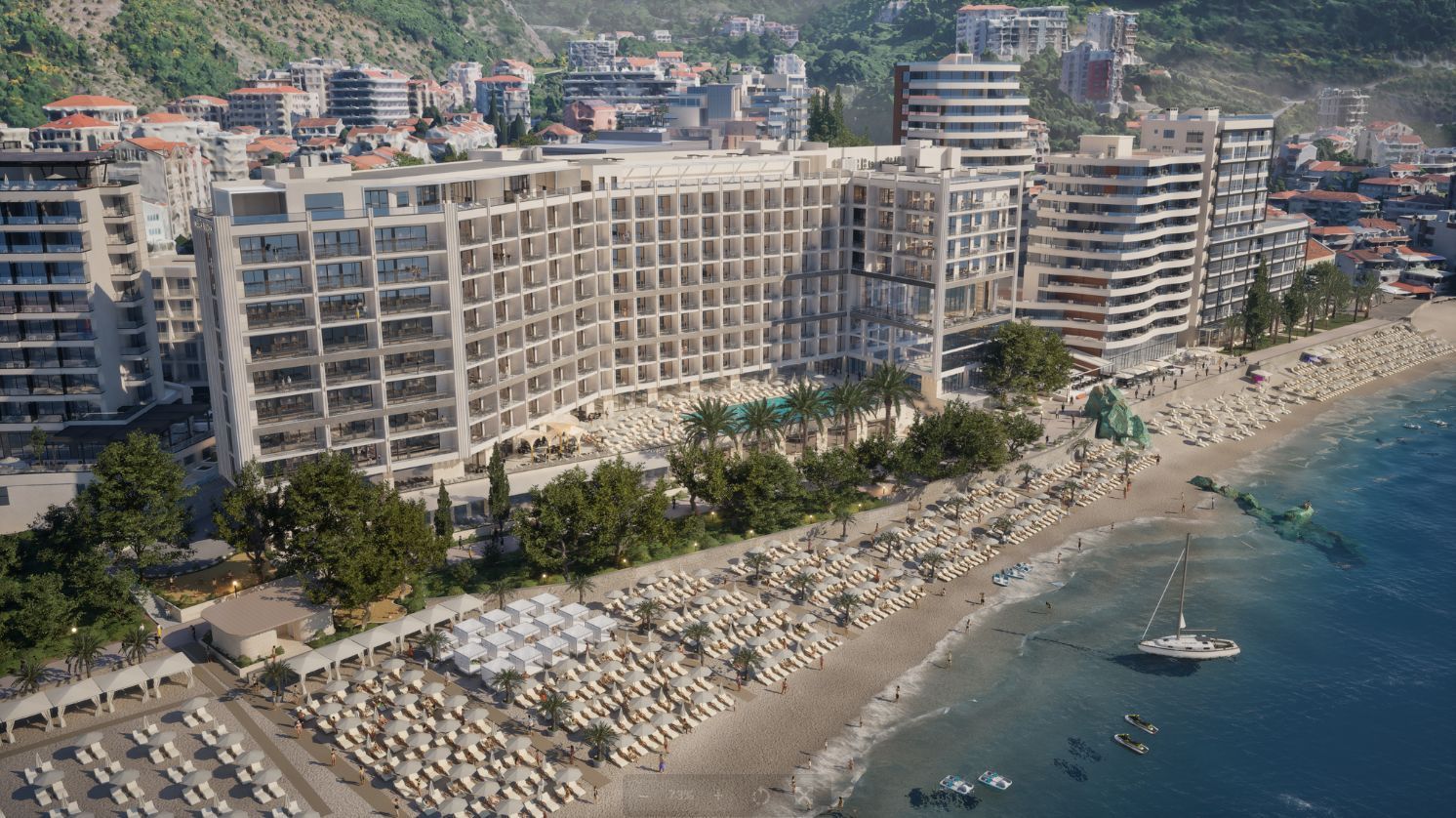 Prodaja jednosobnog stana 56 m² u ekskluzivnom stambenom kompleksu u Rafailovićima – prvi red do mora sa privatnom plažom i luksuznim sadržajima - Amfora Real Estate