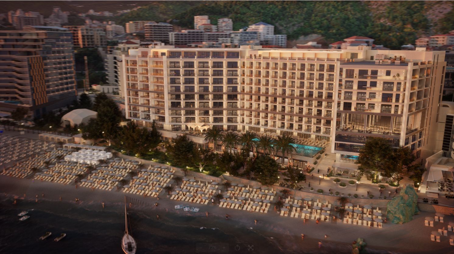 Prodaja jednosobnog stana 56 m² u ekskluzivnom stambenom kompleksu u Rafailovićima – prvi red do mora sa privatnom plažom i luksuznim sadržajima - Amfora Real Estate