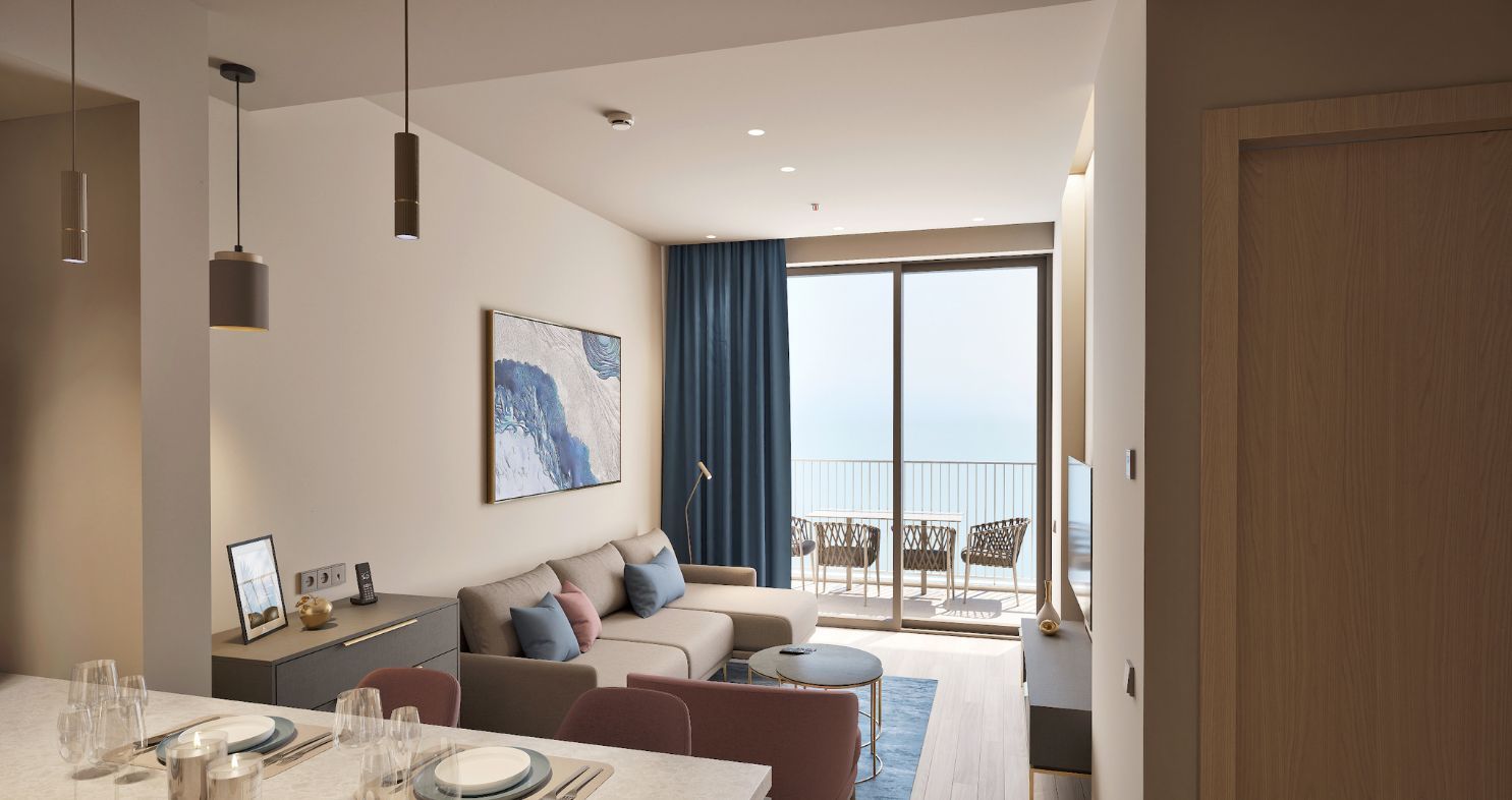 Prodaja jednosobnog stana 56 m² u ekskluzivnom stambenom kompleksu u Rafailovićima – prvi red do mora sa privatnom plažom i luksuznim sadržajima - Amfora Real Estate