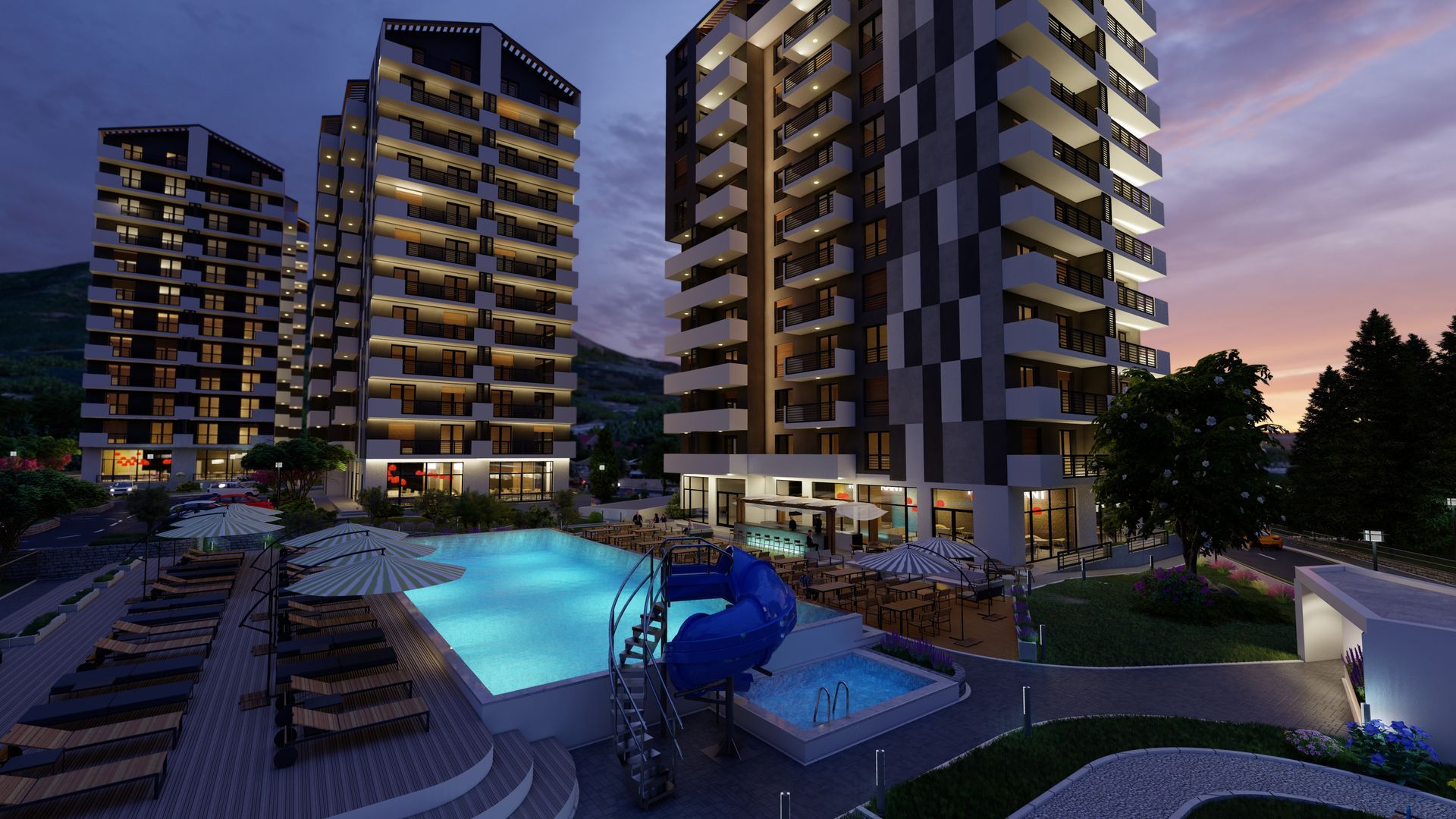 Prodaja jednosobnog stana 57m² u novom luksuznom kompleksu sa bazenom, SPA centrom i panoramskim pogledom na more – Bjeliši, Bar - Amfora Real Estate