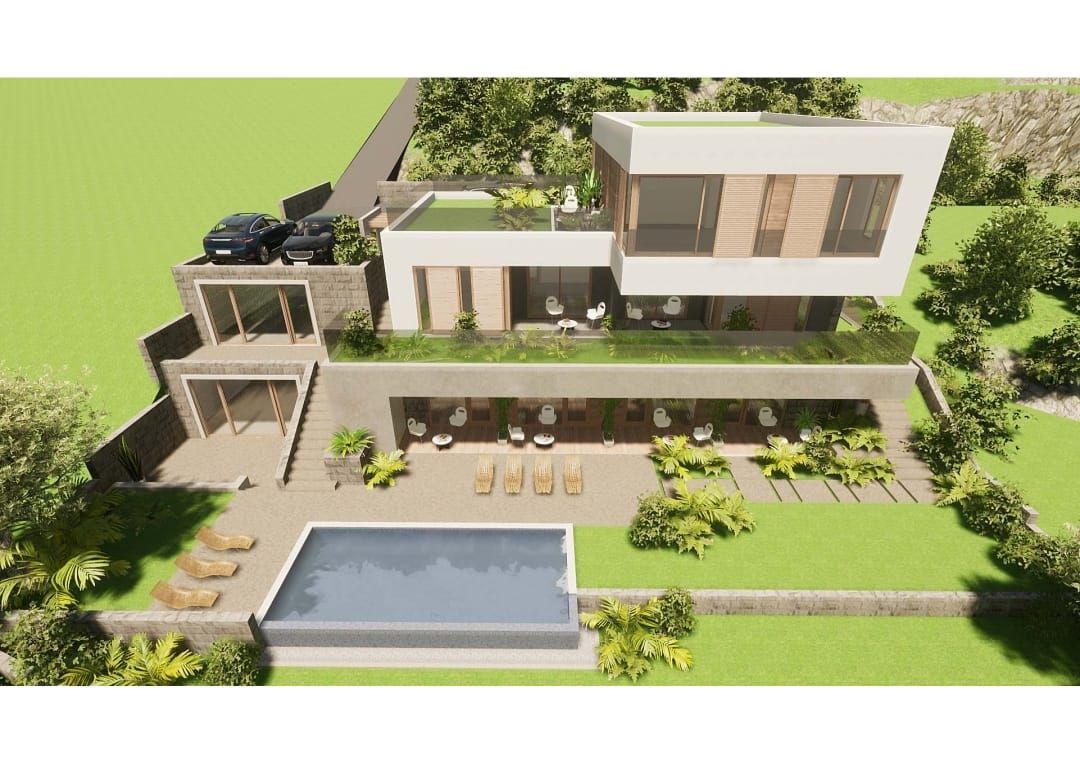 Prodaja zemljista 750 m² sa projektom i pogledom na more – Krašići, Tivat - Amfora Real Estate