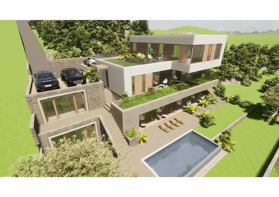Prodaja zemljista 750 m² sa projektom i pogledom na more – Krašići, Tivat - Amfora Real Estate