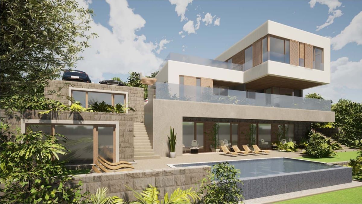 Prodaja zemljista 750 m² sa projektom i pogledom na more – Krašići, Tivat - Amfora Real Estate