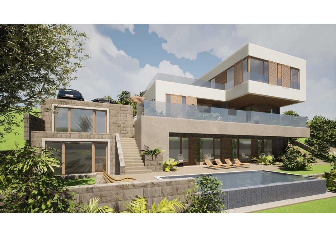 Prodaja zemljista 750 m² sa projektom i pogledom na more – Krašići, Tivat - Amfora Real Estate