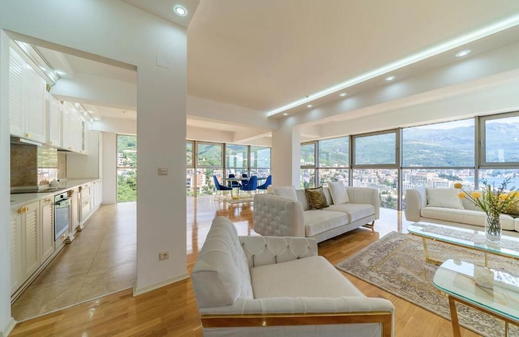 Izdavanje luksuznog trosobnog stana sa panoramskim pogledom na more – Dukley Gardens, Harmonia, Budvanska rivijera (do 15.05.2026) - Amfora Real Estate