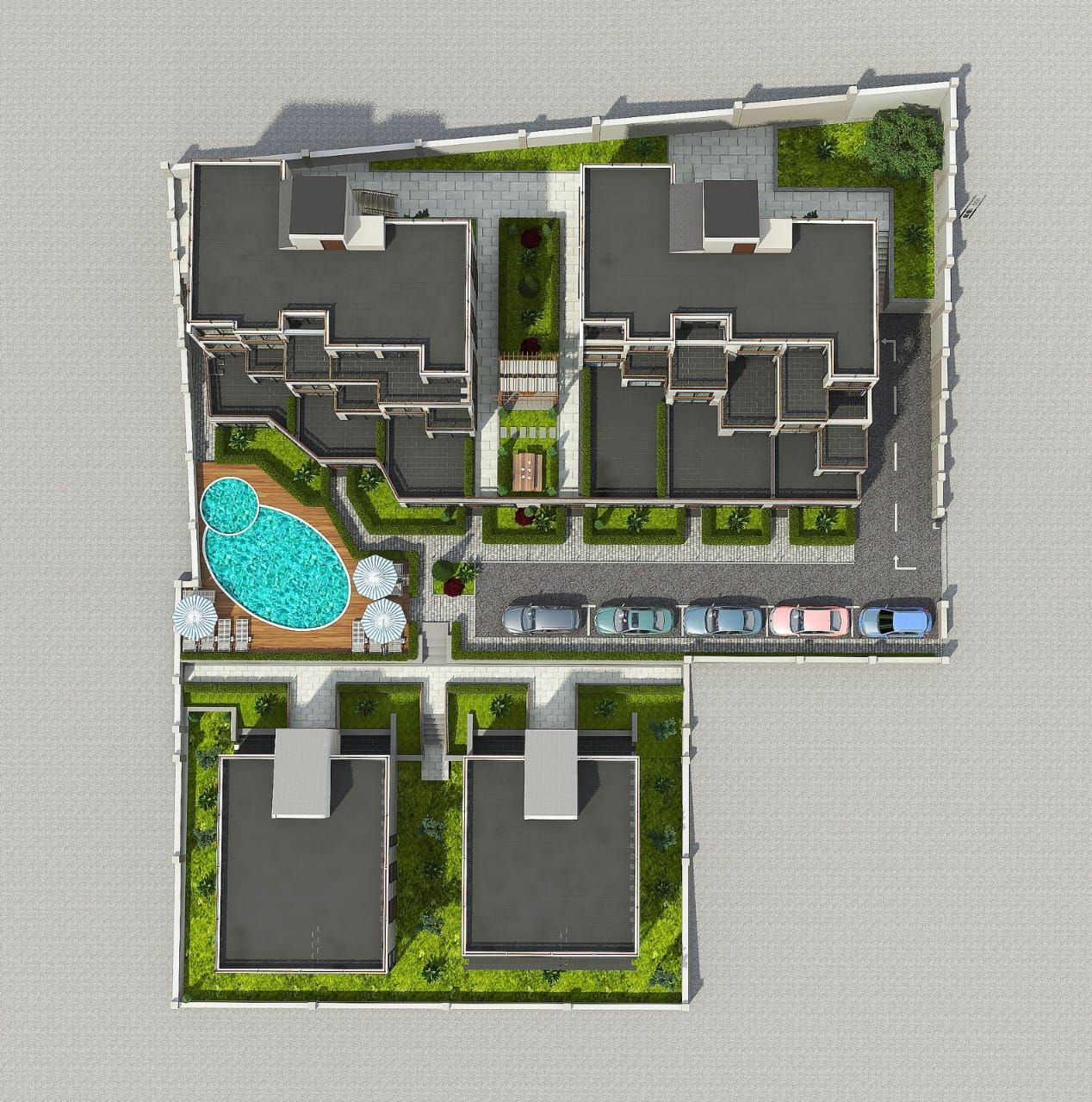 Prodaja jednosobnog stana 69,79 m² (37,49 m² stambenog prostora + terasa 32,30 m²)  u novom kompleksu sa bazenom i parkingom – Kava, Tivat - Amfora Real Estate