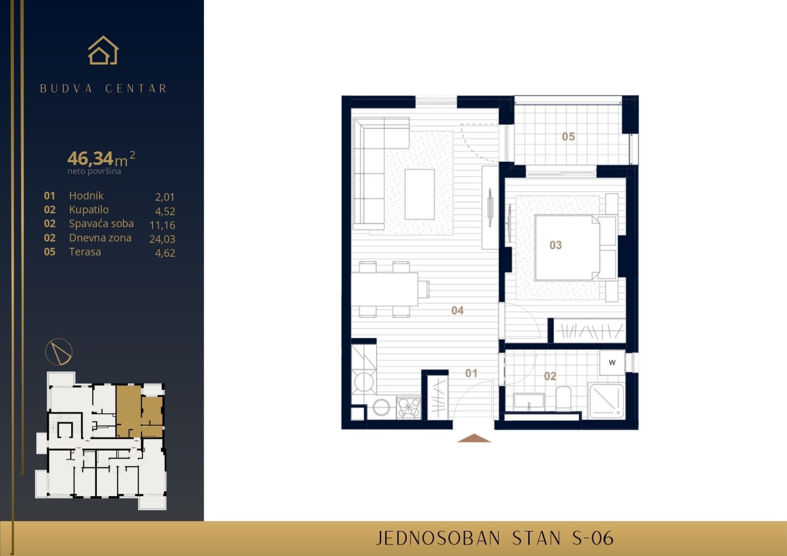 Prodaja Stanova u Izgradnji u Centru Budve-Dvosoban 69.84m2 - Amfora Real Estate