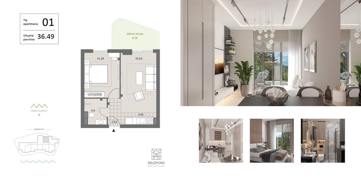 Dvosoban stan 97m2 sa pogledom na more,u novom ekskluzivnom kompleksu,na prvoj liniji mora, Becici. - Amfora Real Estate