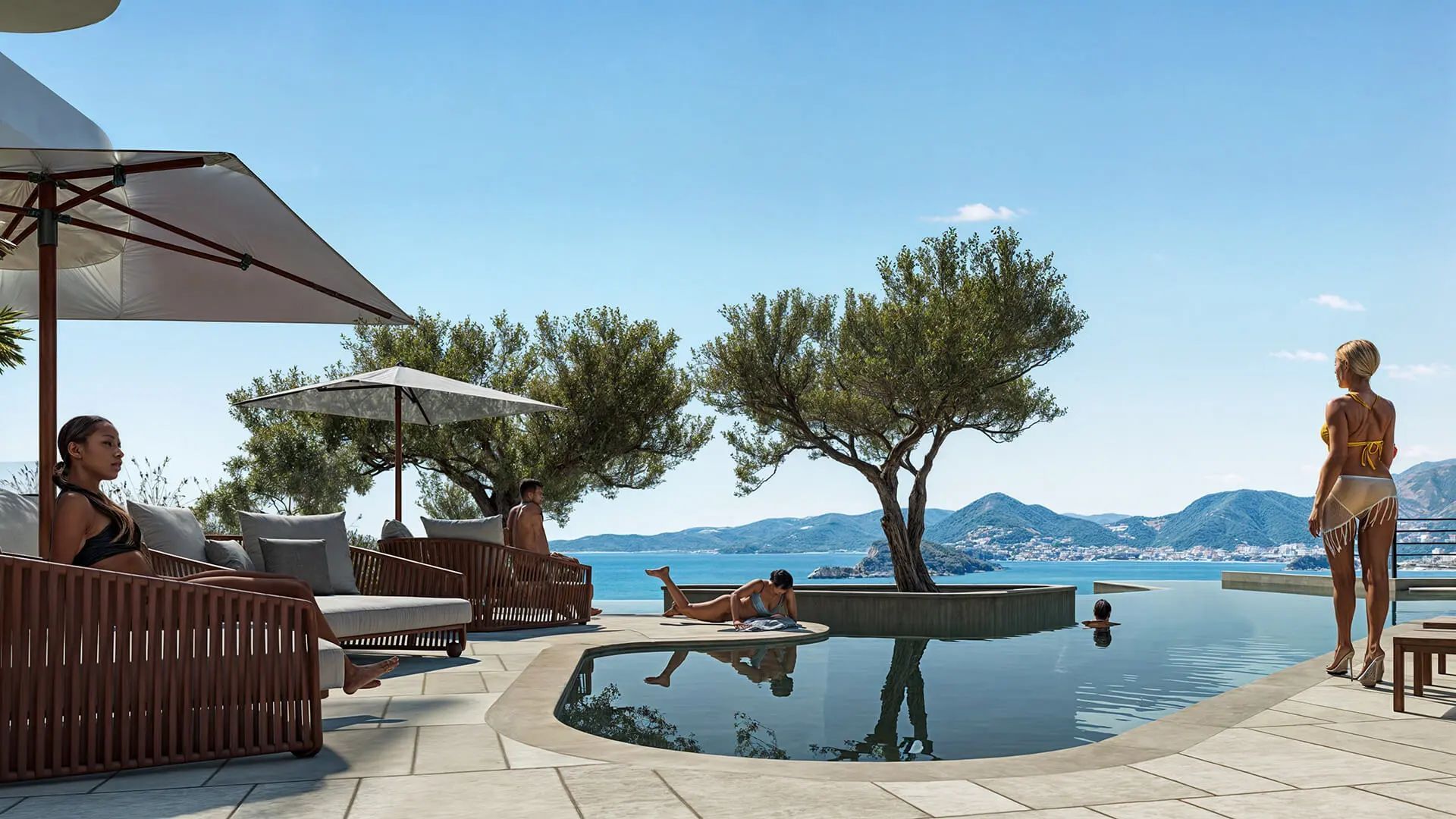 Jednosoban opremljen stan 64.92m2 u luksuznom stambenom kompleksu sa panoramskim pogledom na more, spa centrom i vrhunskim sadržajima u Reževićima, Budva - Amfora Real Estate